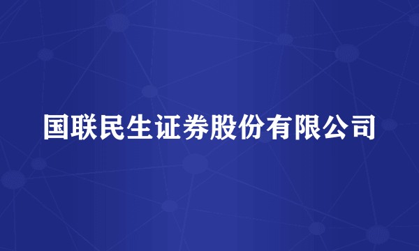 国联民生证券股份有限公司