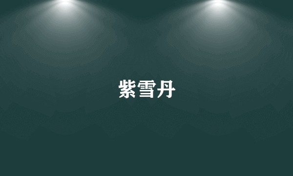 紫雪丹