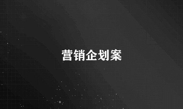 营销企划案