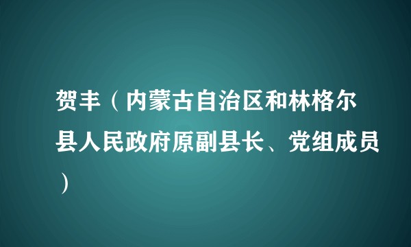贺丰（内蒙古自治区和林格尔县人民政府原副县长、党组成员）