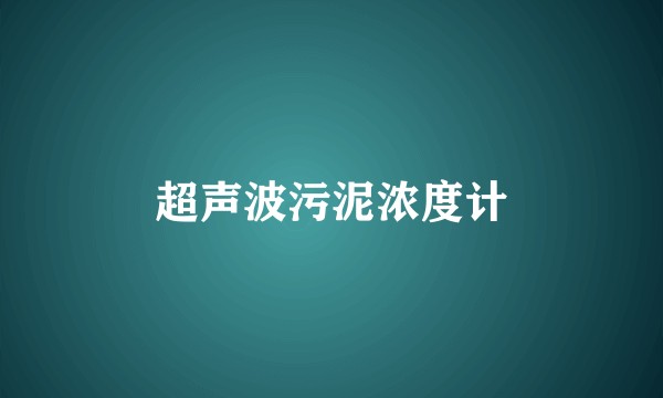 超声波污泥浓度计
