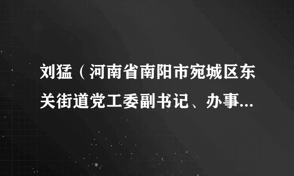 刘猛（河南省南阳市宛城区东关街道党工委副书记、办事处主任）