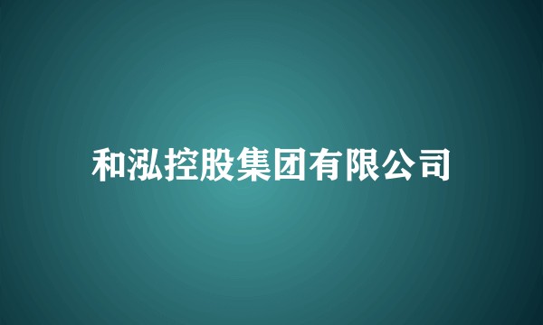 和泓控股集团有限公司