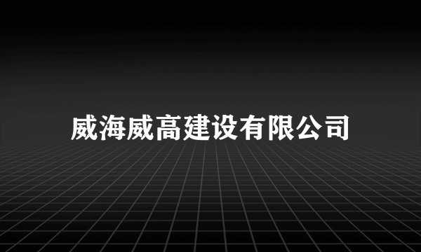 威海威高建设有限公司