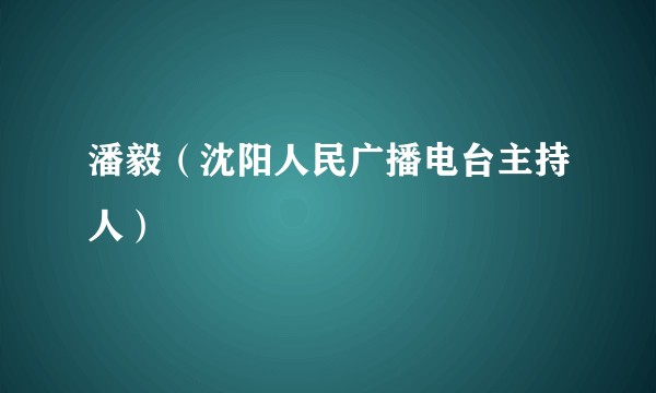 潘毅(沈阳人民广播电台主持人)