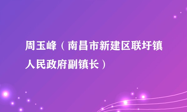周玉峰（南昌市新建区联圩镇人民政府副镇长）