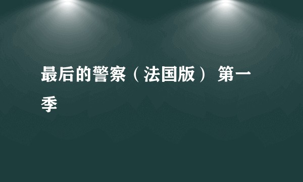 最后的警察（法国版） 第一季
