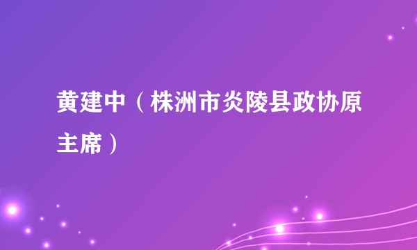 黄建中（株洲市炎陵县政协原主席）