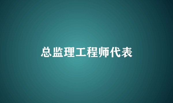 总监理工程师代表