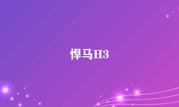 悍马H3