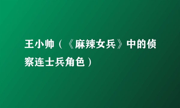 王小帅（《麻辣女兵》中的侦察连士兵角色）
