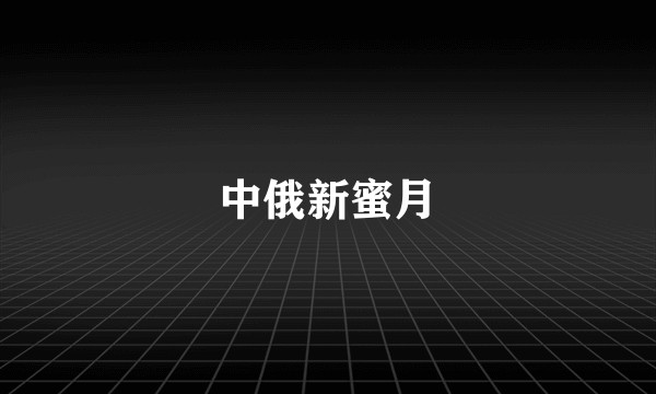 中俄新蜜月