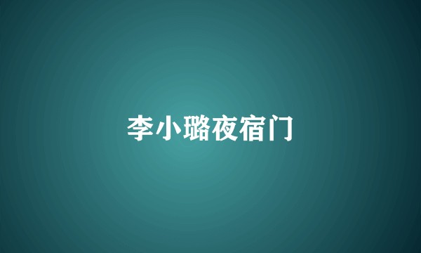 李小璐夜宿门