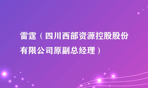 雷霆（四川西部资源控股股份有限公司原副总经理）