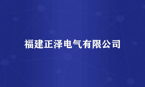 福建正泽电气有限公司