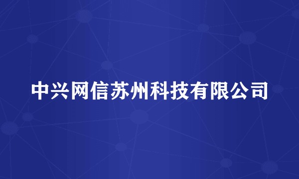 中兴网信苏州科技有限公司