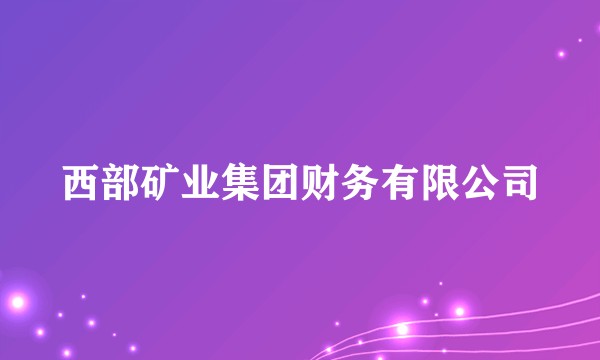 西部矿业集团财务有限公司