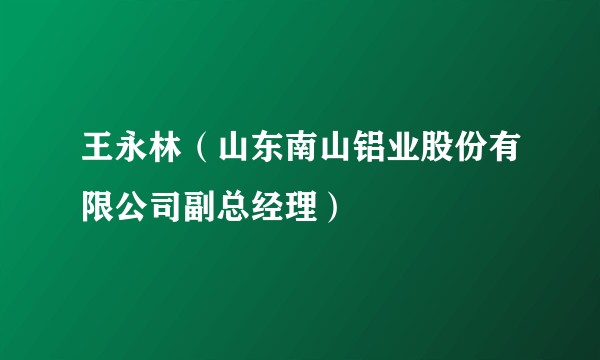 王永林(山东南山铝业股份有限公司副总经理)