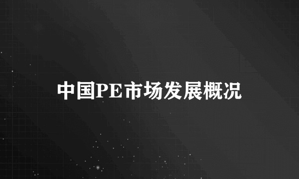 中国PE市场发展概况