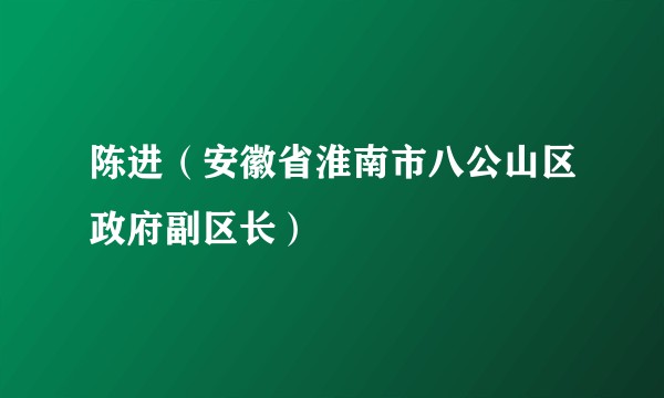 陈进（安徽省淮南市八公山区政府副区长）