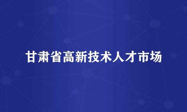 甘肃省高新技术人才市场