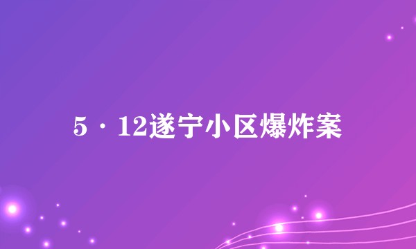 5·12遂宁小区爆炸案