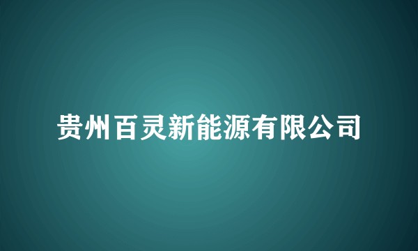 贵州百灵新能源有限公司