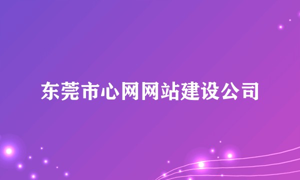 东莞市心网网站建设公司