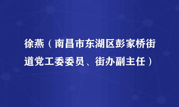 徐燕（南昌市东湖区彭家桥街道党工委委员、街办副主任）