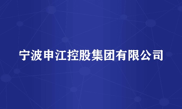 宁波申江控股集团有限公司