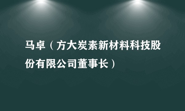 马卓（方大炭素新材料科技股份有限公司董事长）