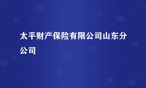 太平财产保险有限公司山东分公司
