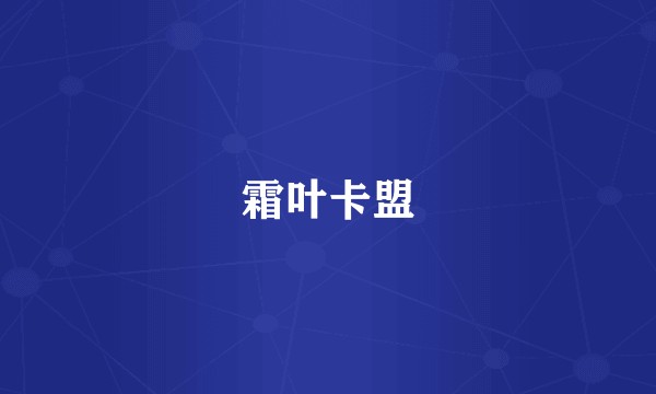 霜叶卡盟