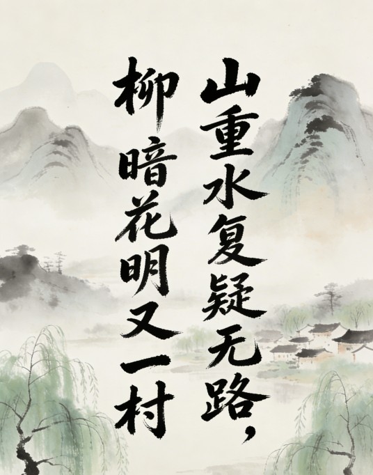 山重水复疑无路，柳暗花明又一村
