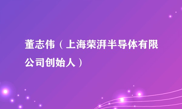 董志伟（上海荣湃半导体有限公司创始人）