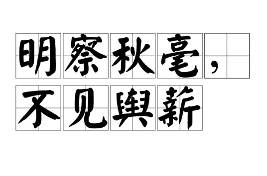明察秋毫，不见舆薪