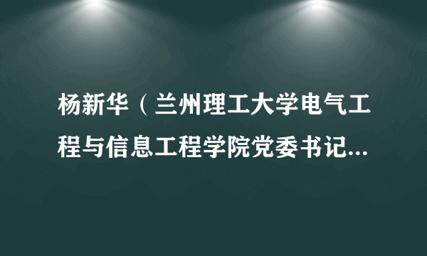 杨新华（兰州理工大学电气工程与信息工程学院党委书记、副院长）