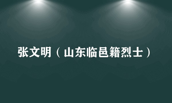 张文明（山东临邑籍烈士）