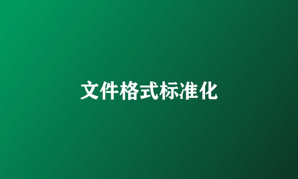 文件格式标准化
