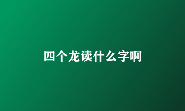 四个龙读什么字啊