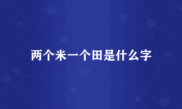 两个米一个田是什么字
