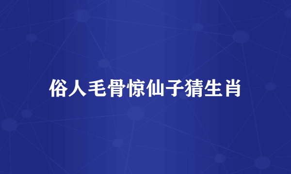 俗人毛骨惊仙子猜生肖