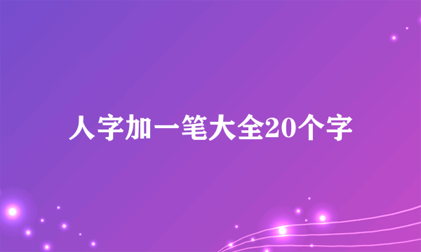 人字加一笔大全20个字