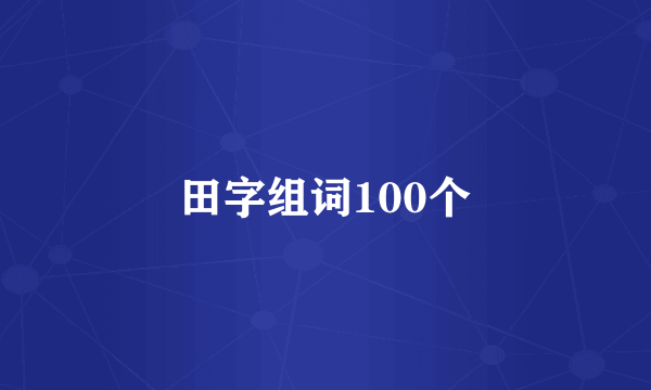 田字组词100个