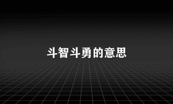 斗智斗勇的意思