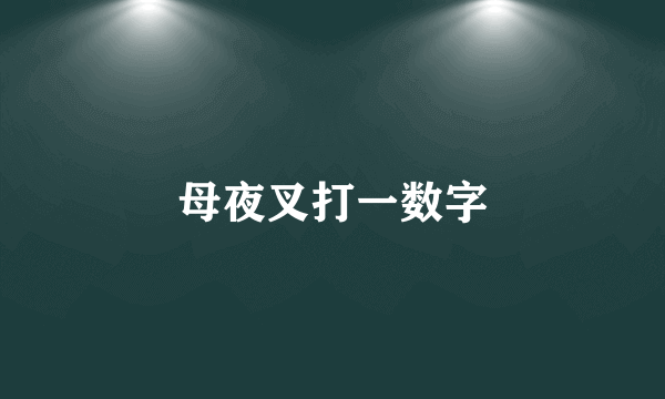 母夜叉打一数字