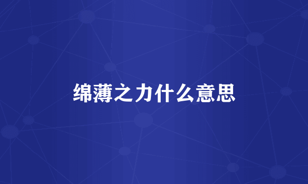 绵薄之力什么意思