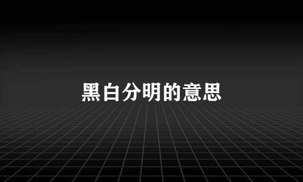 黑白分明的意思