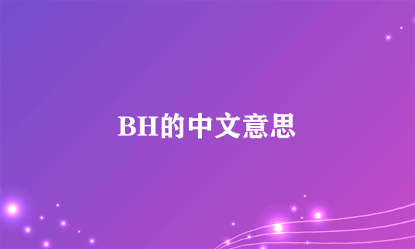 BH的中文意思
