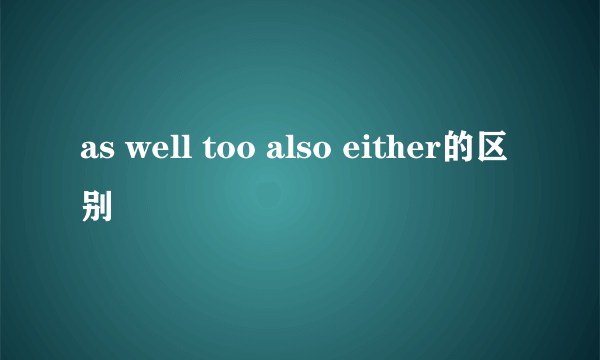 as well too also either的区别